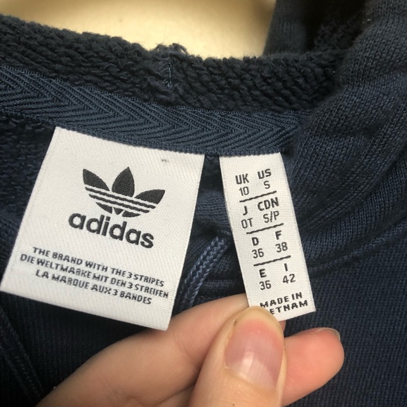 Adidas Original blue cropped trefoil hoodie - Picture 7 of 8